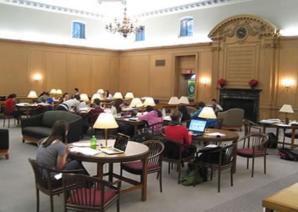 Students working in the Reading Room