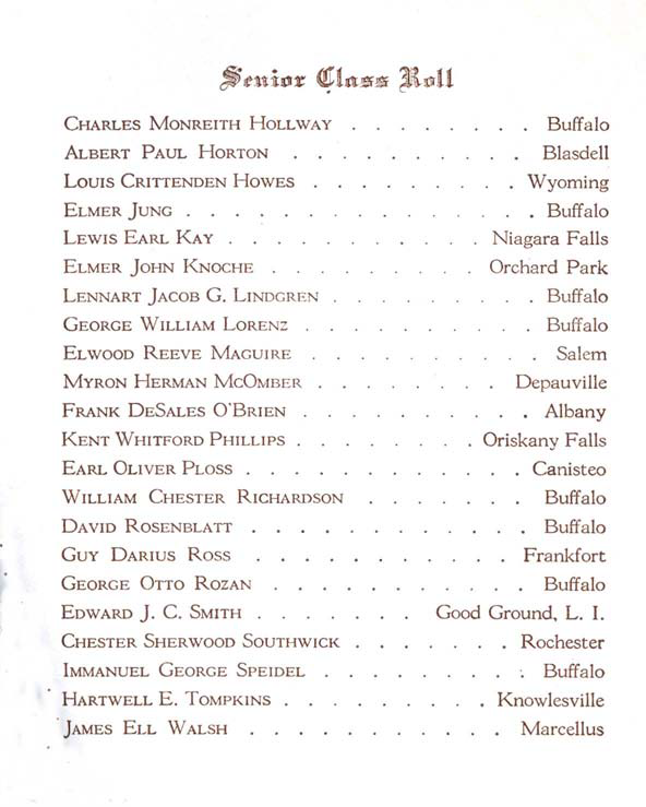 Commencement Brochure, senior class roll continued
