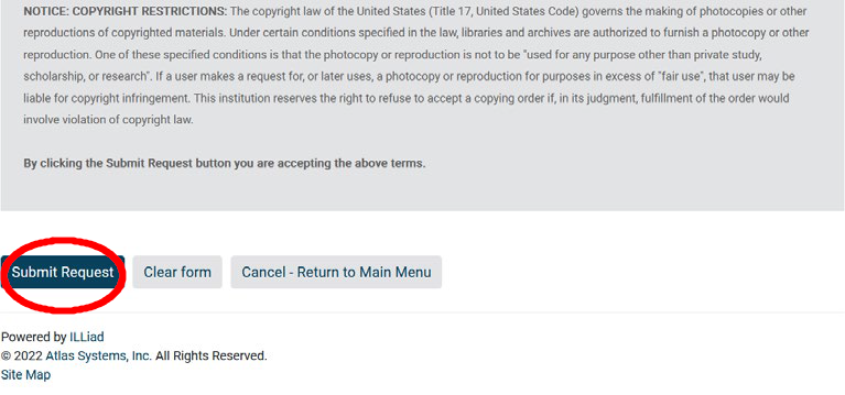 3 of 3 images depiciting full article request form