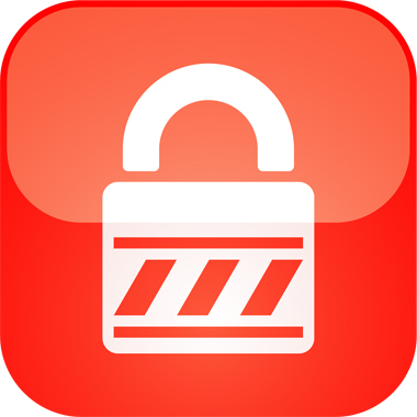 red and white lock icon
