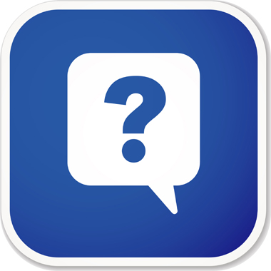 blue and white question mark icon