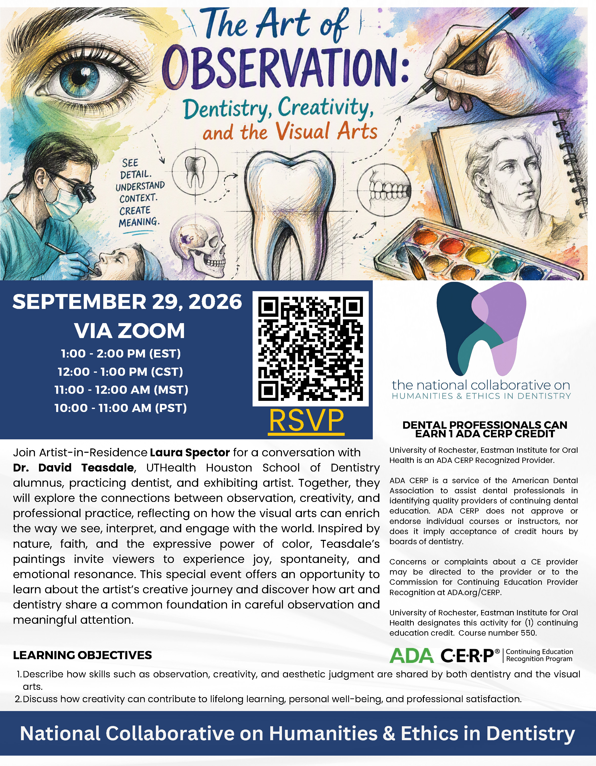 2026 09-29 NCHED Webinar The Art of Observation Flyer