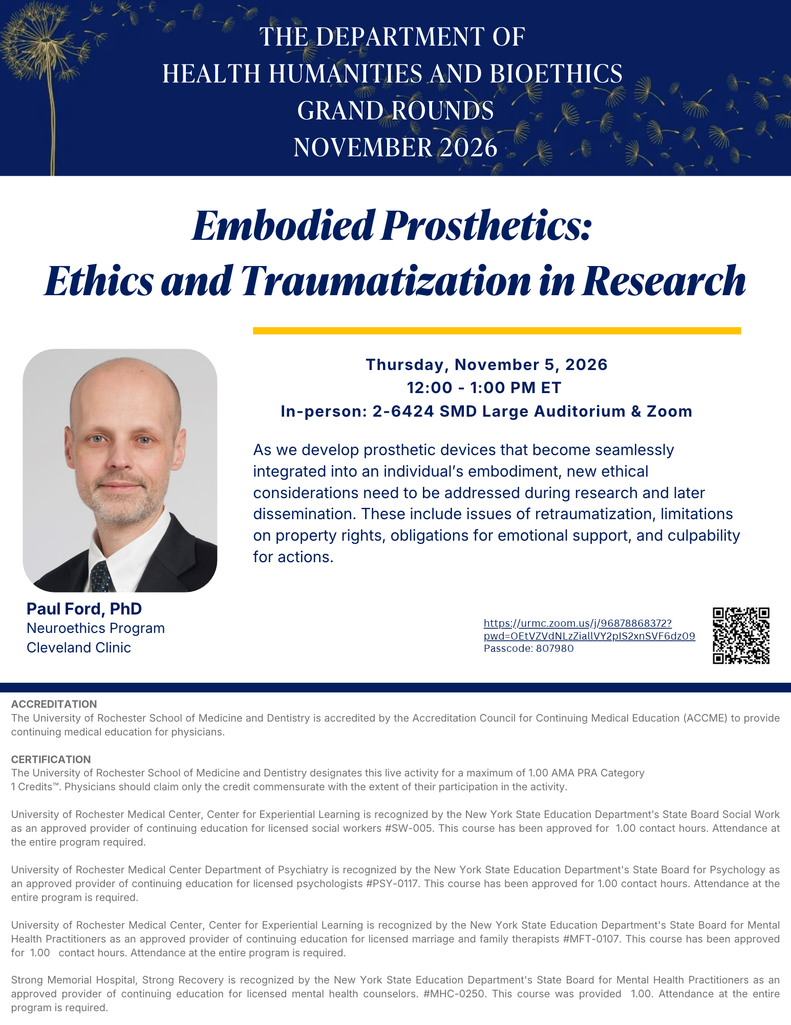 Flyer for Ford lecture