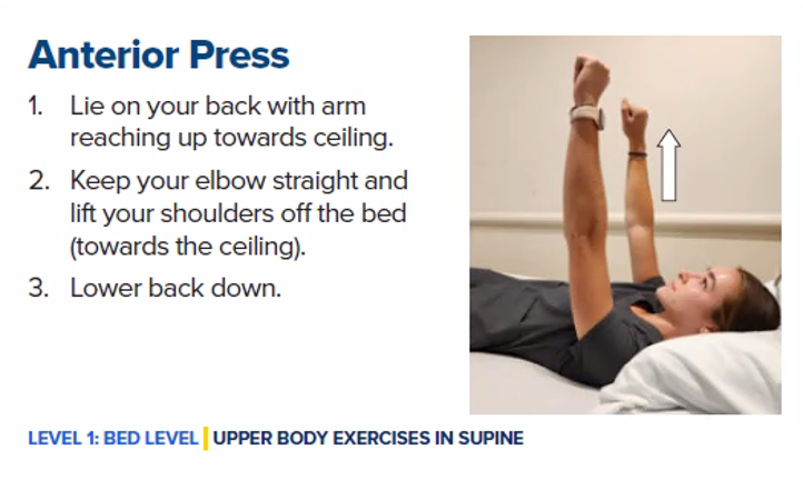 Example of in-bed exercise: Anterior Press