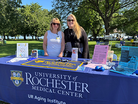 Laura Robinson and Kara Horvath of the University of Rochester Aging Institute at Salute to Seniors, August 8, 2026