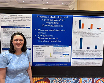 Sara Gianfagna, DO, with her poster.