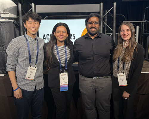 From left: Junseo Lee, MD, Shivangi Kothari, MD, Anuroop Yekula, MBBS, and Sofia Shaikh, MD.