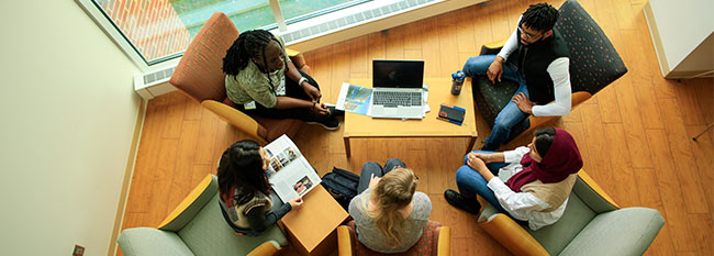students in a circle studying together