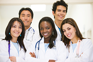 Diverse group of medical students