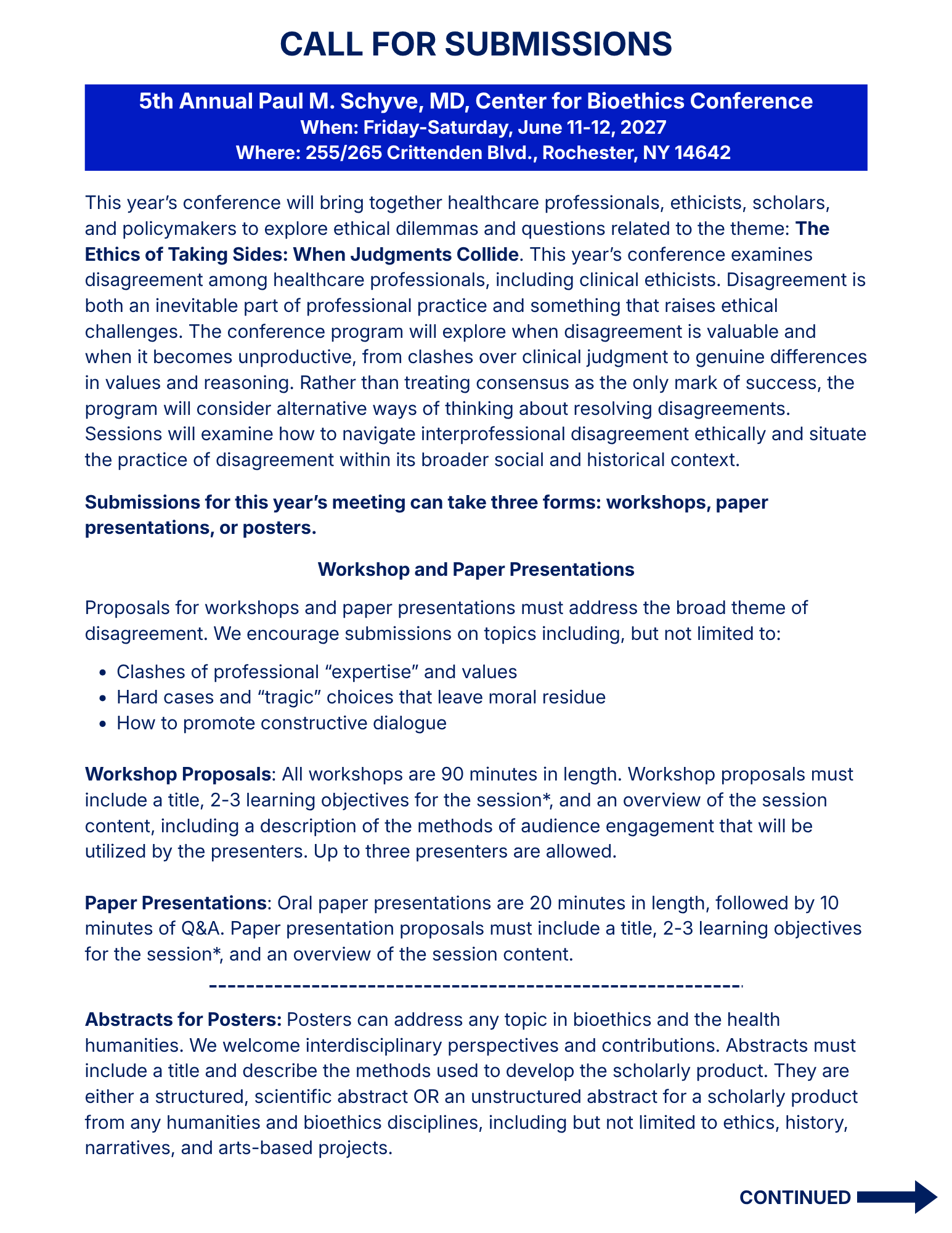 Call for submissions to 2027 Paul Schyve Conference