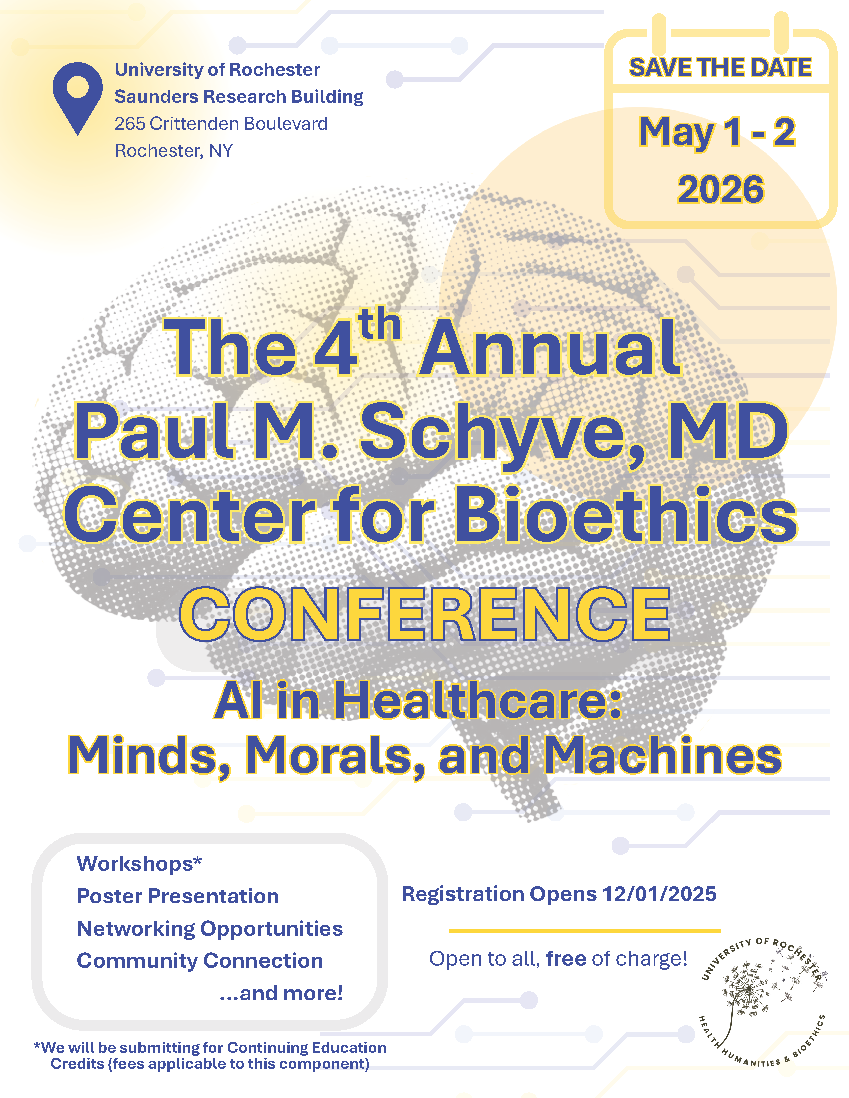 4th Annual Schyve Center for Bioethics Conference Save the Date Flyer