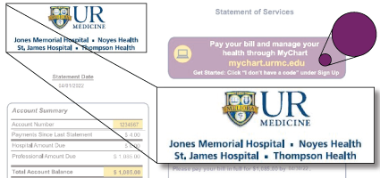 Purple Statement for Jones Memorial Hospital, Noyes Health, St. James Hospital, Thompson Health
