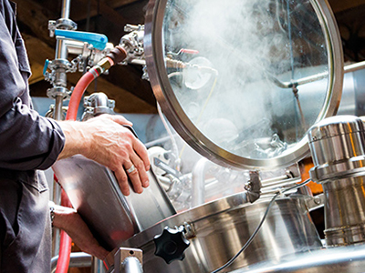 Factory vat, steaming