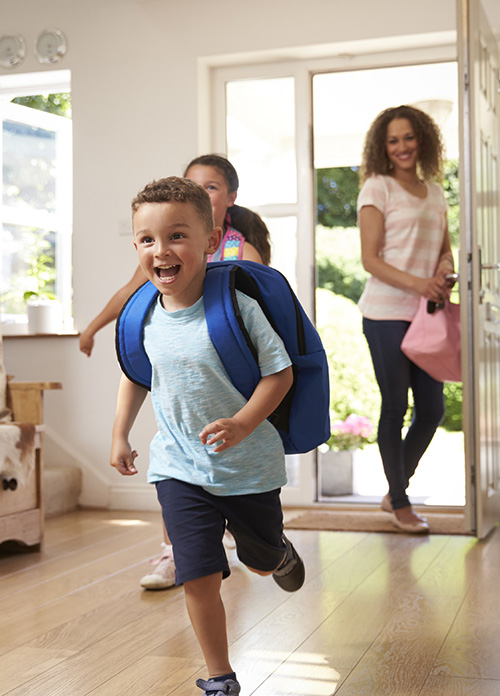 Children running in the house