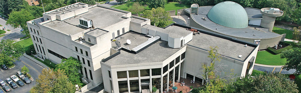 overhead view of the Rochester Museum and Science Center