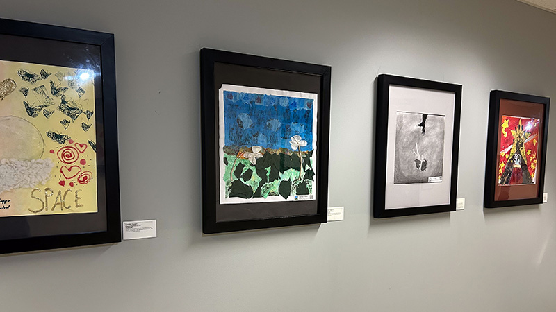 artwork framed in gallery