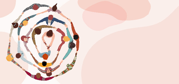 people holding hands in circles