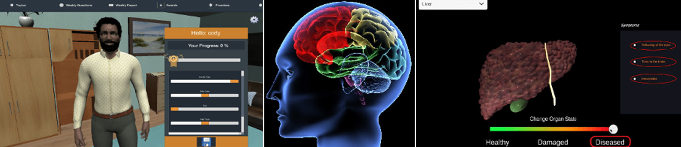 Computer images of training applications