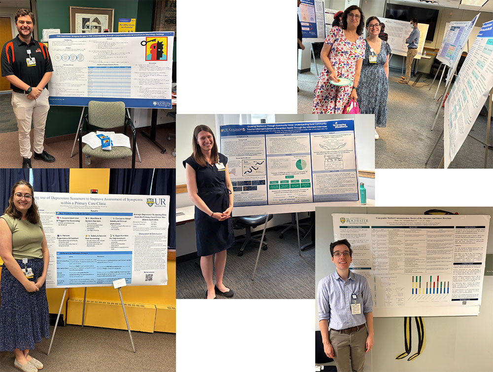 5 fellows presenting at a poster session
