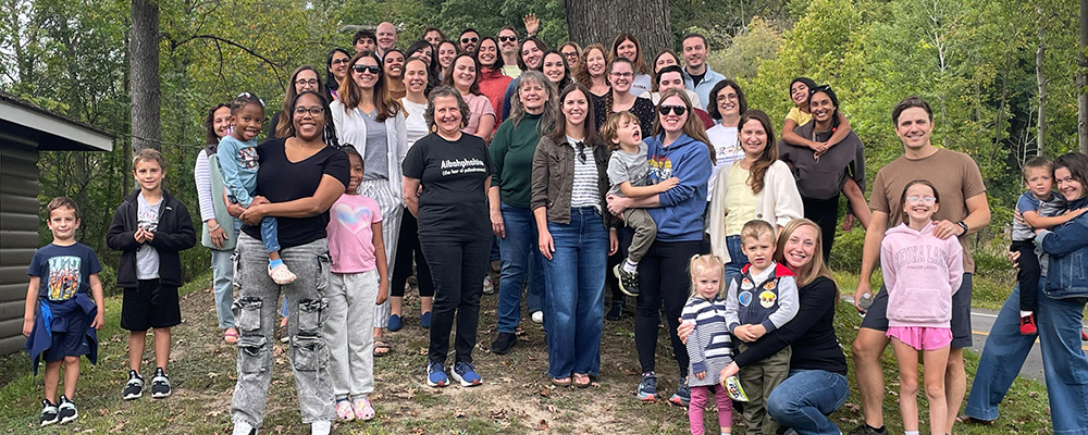large group of Trainees at summer picnic