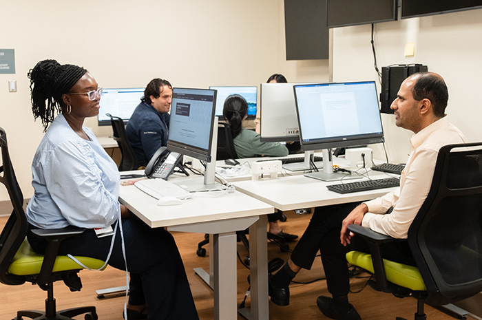 Residents talking in unit
