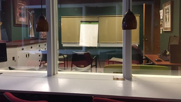 Clinical Observation room looking in through glass window