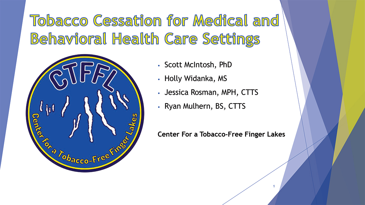 Tobacco Cessation for Medical and Behavioral Health Care Settings