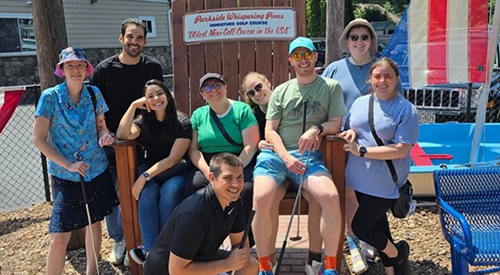 Residents at Mini Golf Course