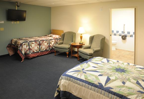 For your sleep study, you will stay in a private, hotel-like bedroom topping 235 square feet with a full-sized bed, recliner and/or hospital bed, private bathroom with shower, TV with cable.