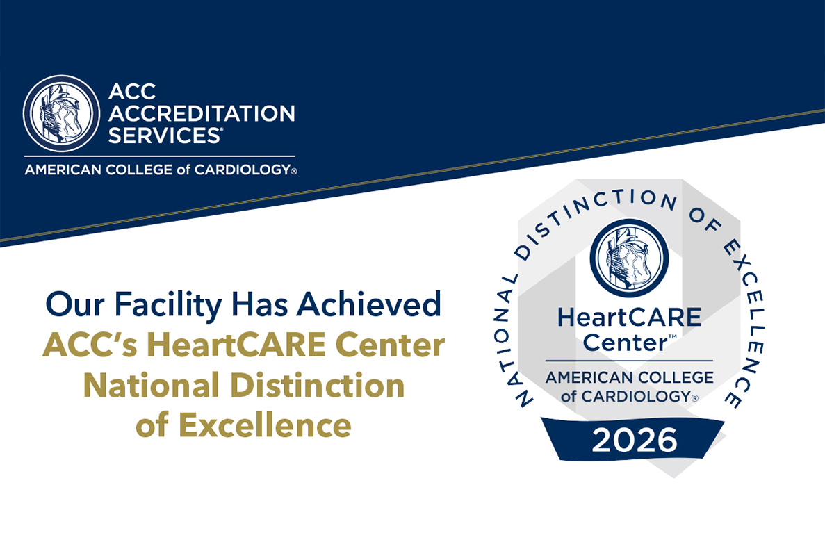The American College of Cardiology HeartCARE Center award badge