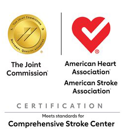 Joint Commission, American Heart Association, American Stroke Association certification: Meets standards for Comprehensive Stroke Center.