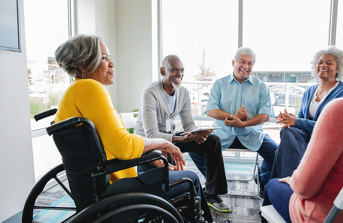 Group of people for a support meeting