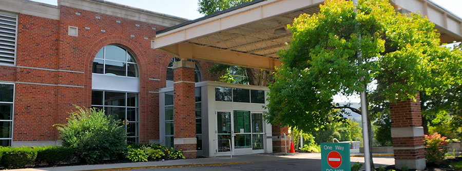 Front entrance of Jones Memorial Hospital