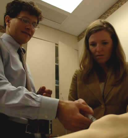 Examining patient