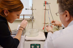 Photo of Laura Greg with a micropen