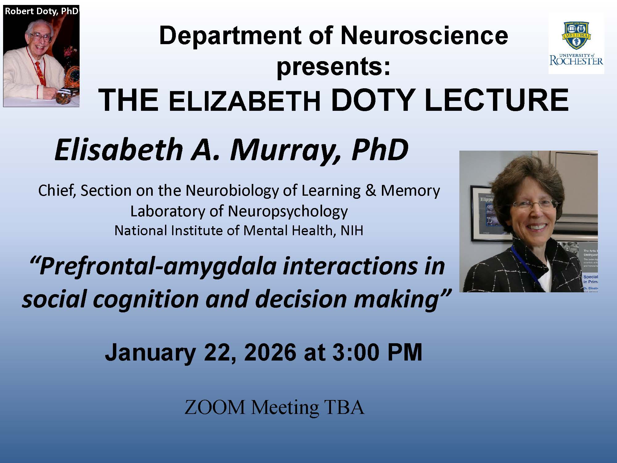 Flyer for the 2026 Doty Lecture featuring Elisabeth Murray