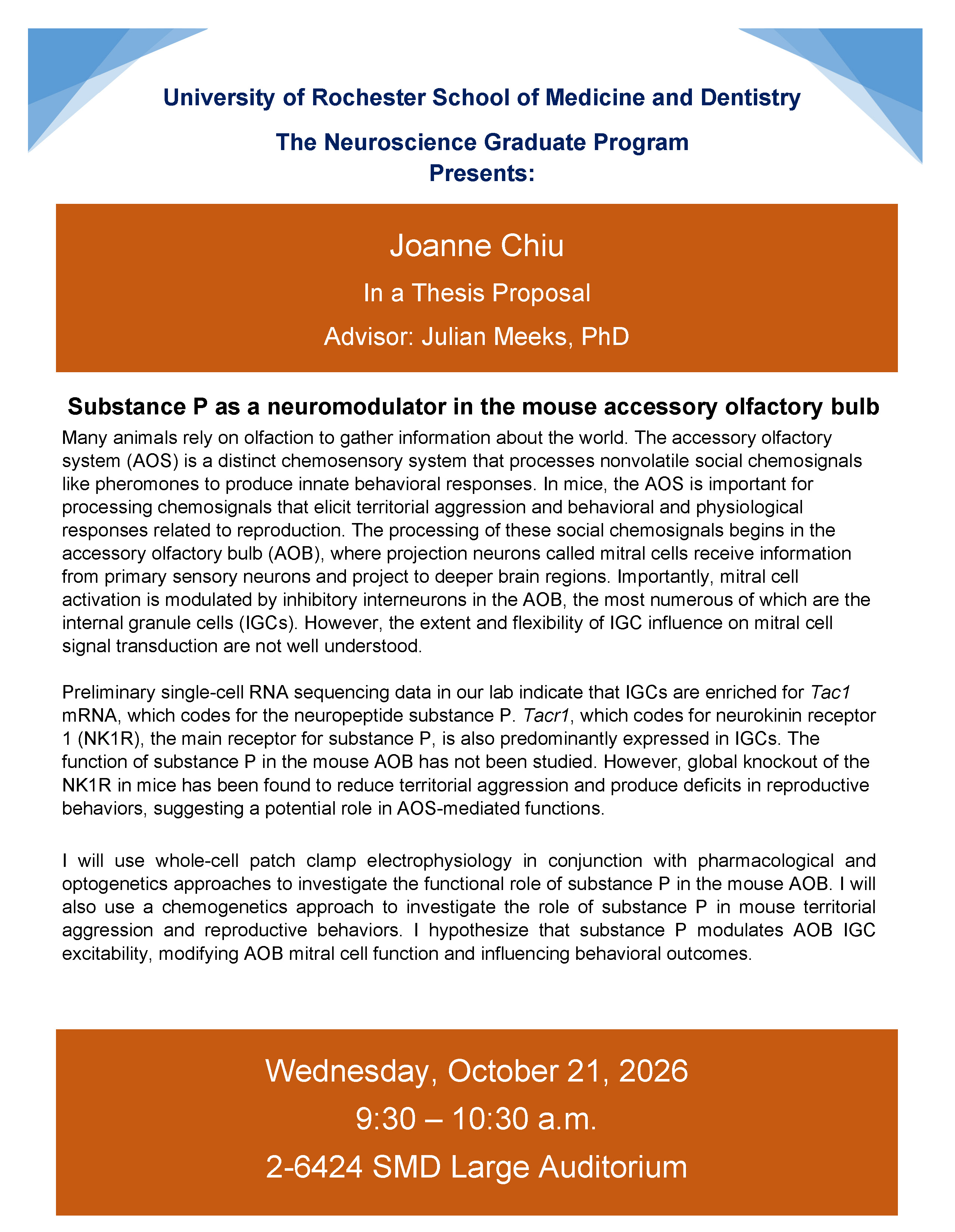 Chui thesis proposal announcement