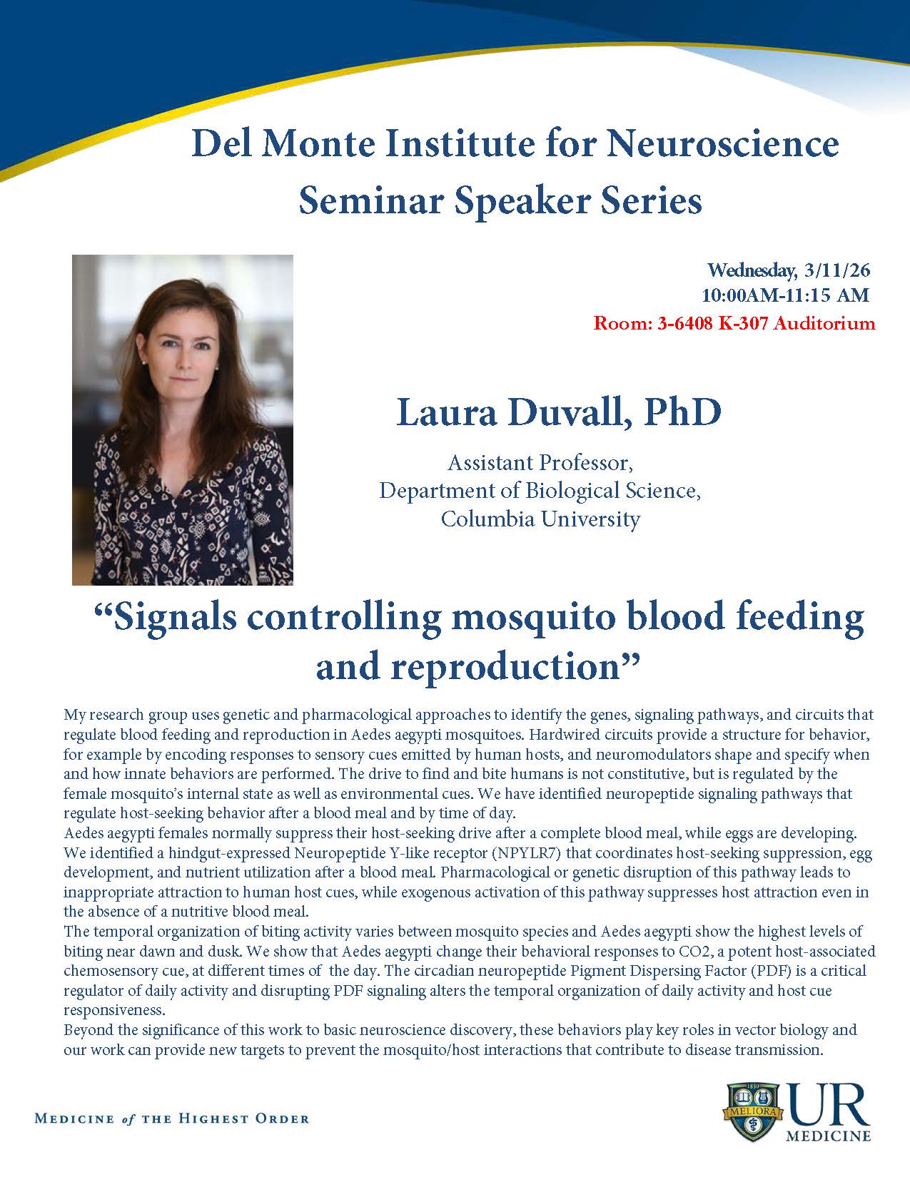Flyer for the Laura Duvall lecture on March 11, 2026