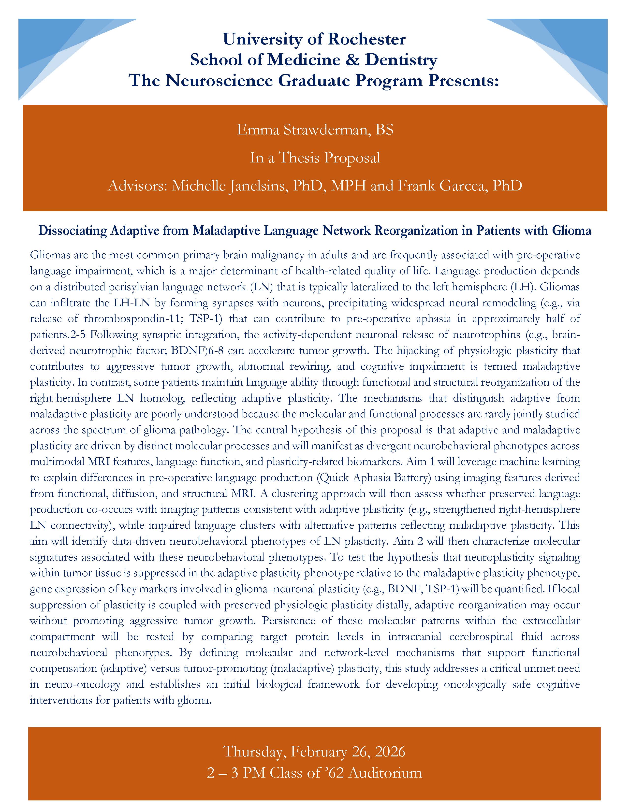 Strawderman PhD Proposal Announcement
