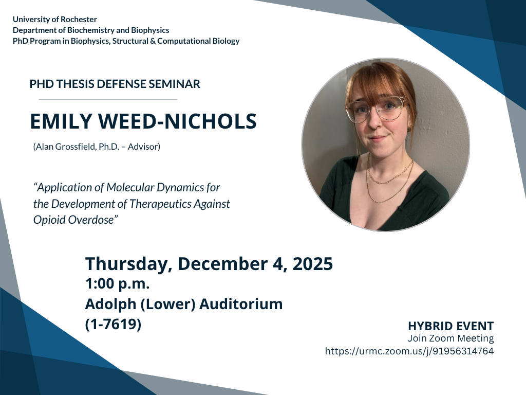 Weed-Nichols Thesis Defense flyer