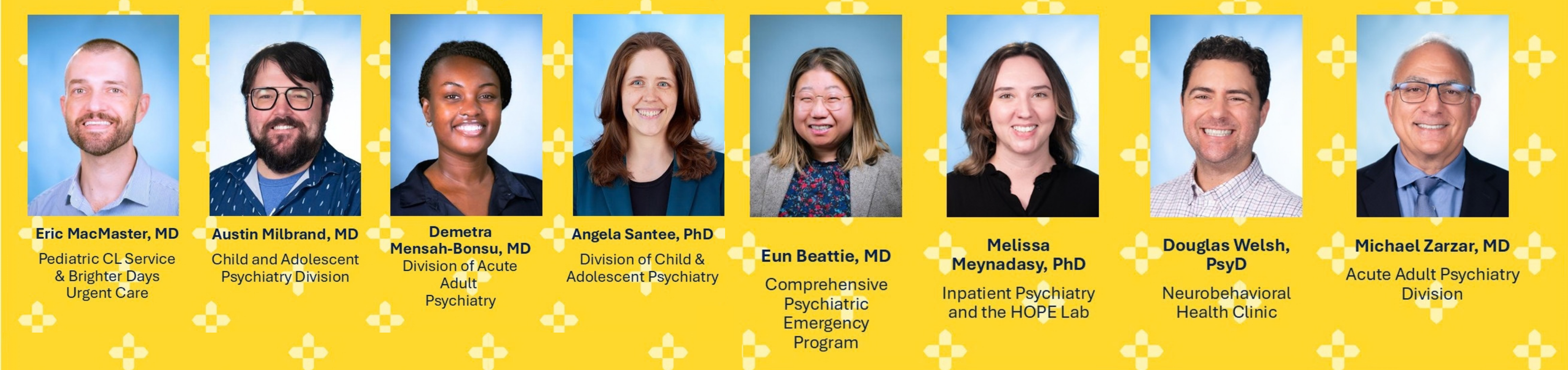 Collage of new faculty members in Psychiatry
