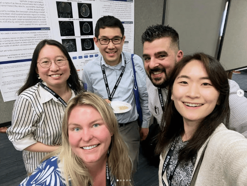 Group photo of Natsuko Yamagata, DO, Sungsu Lee, MD, PhD, Ray Arnold, MD, Grace Ro, MD ('25 Psychiatry Residency), Sarah Gibson, MD