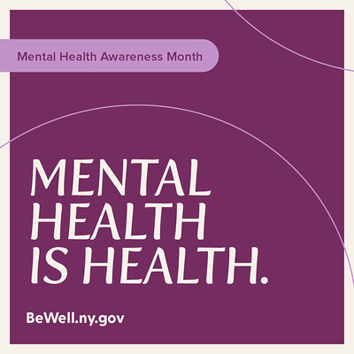 Purple Box,Text: Mental Health is Health