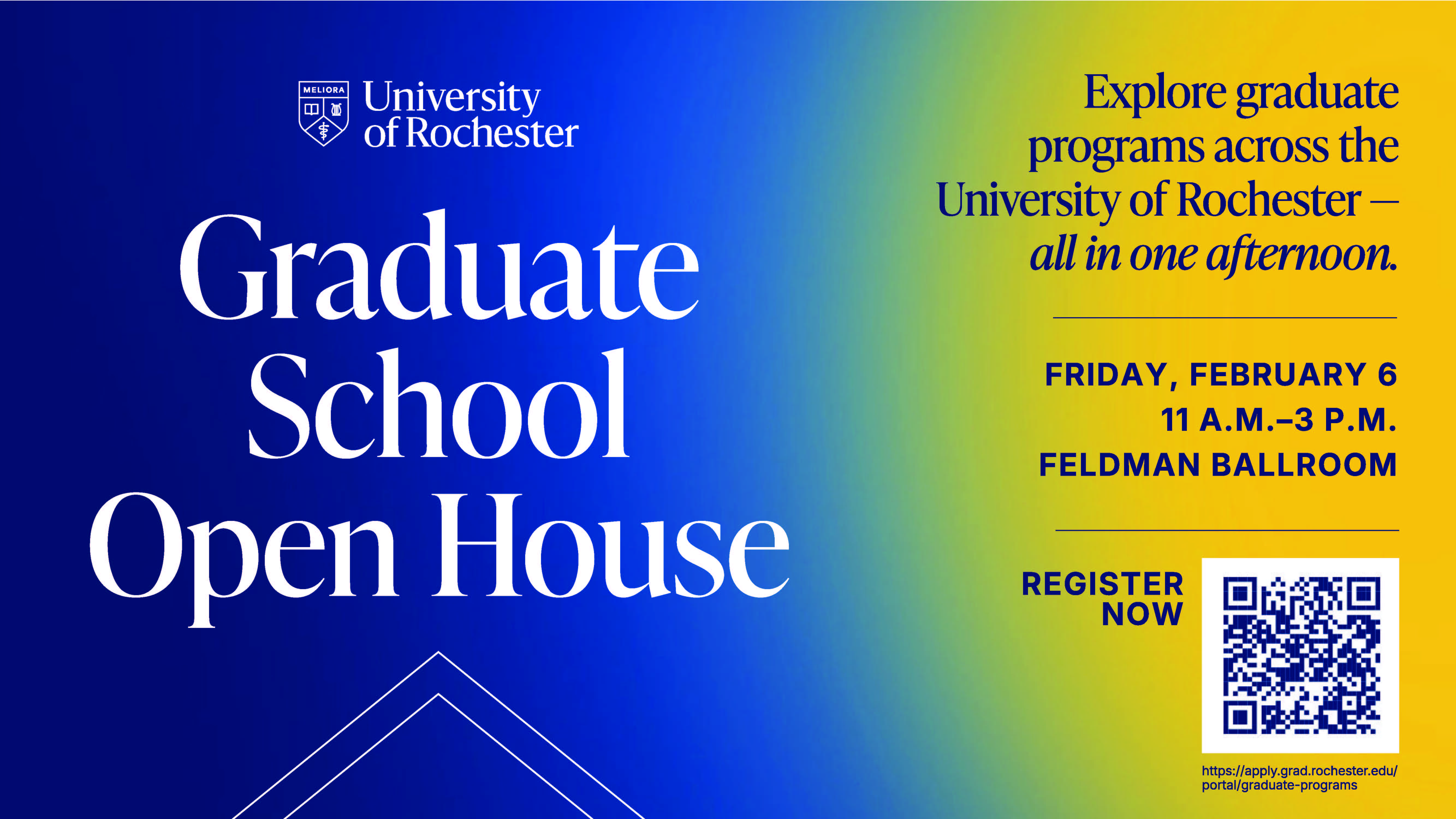 Graphic of University of Rochester Graduate Program Open House 