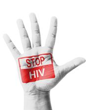 Image of hand stating Stop HIV